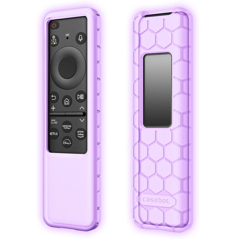 FINTIE Purple Glow Silicone Case for Samsung Smart TV Remote 2024-2025