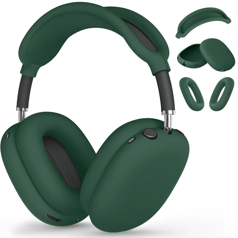 Polislime Dark Green Silicone 3-in-1 Case for AirPods Max USB-C