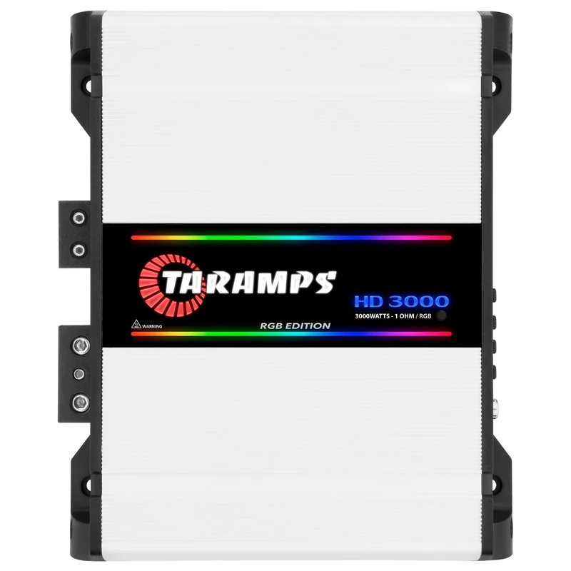 Taramps HD 3000 1 Ohm RGB Effects 1 Channel 3000 Watts RMS MAX Full Range Car Audio Monoblock LED Monitor Indicator Class D Amplifier Crossover, HD 3k