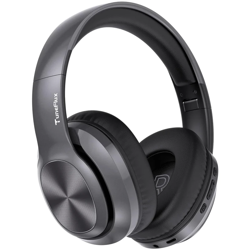 TuneFlux Wireless Over-Ear Bluetooth Headphones - 80H Playtime, 3 EQ
