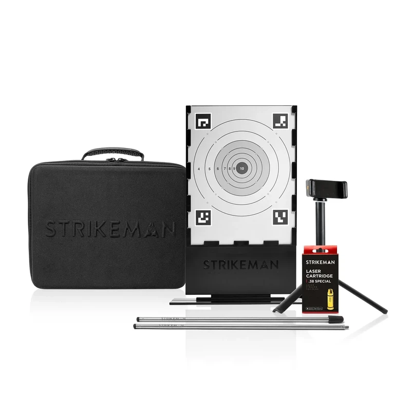 Strikeman .38 Special Marksman Kit – Ultimate Dry-Fire Training Companion, All-in-One Solution Includes Carry Case, 3-Piece Target, Phone Mount w/Tripod & a Laser Cartridge