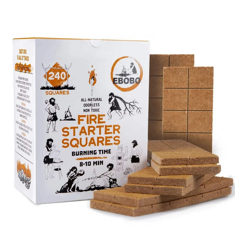 240 pcs Fire Starter Cubes – Natural Wax-Based, Odorless & Non-Toxic – Quick Ignition for BBQ Grill, Fireplace, Wood Stove, Fire Pit & Camping – Easy, Mess-Free Lighting