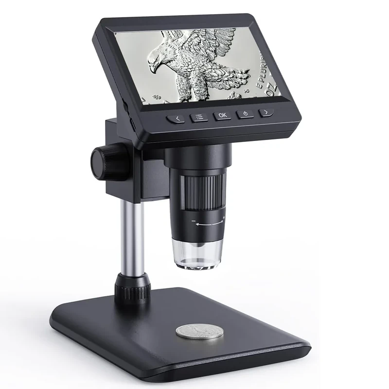 AOPICK Digital Microscope - 4.3" HD LCD, 1000X Zoom, Adjustable Light