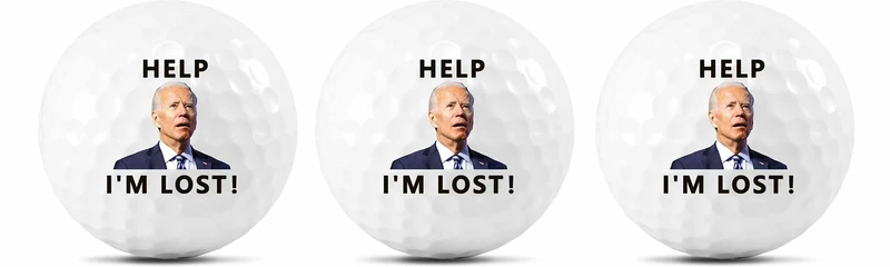 3 Pack Biden Golf Balls Funny Confused Joe Biden Help I'm Lost Cute Novelty Golf Balls Gifts - Image 1