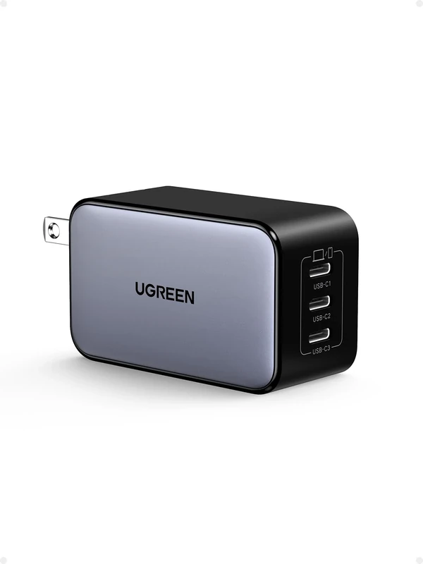 UGREEN Nexode 65W GaN USB-C Wall Charger - 3 Port Fast Power Adapter