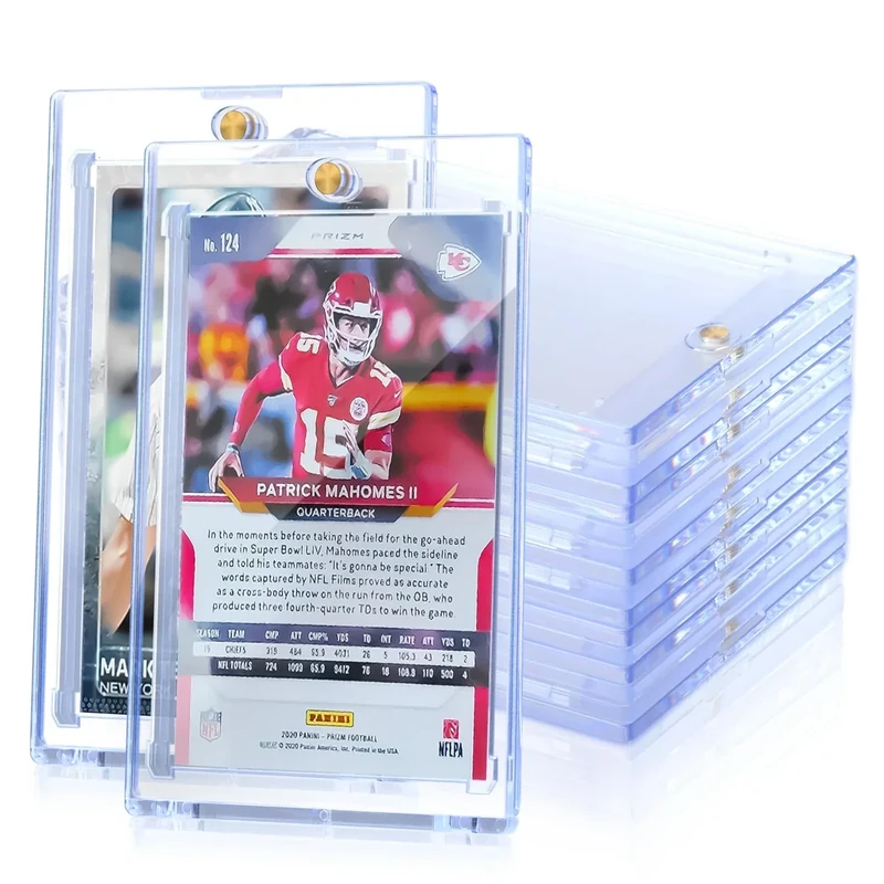 QTYORD 15 Pack 35PT Magnetic Card Holder for Trading Cards, One-Touch Card Case Holder for Baseball Football Sports MTG TCG Collectable Cards