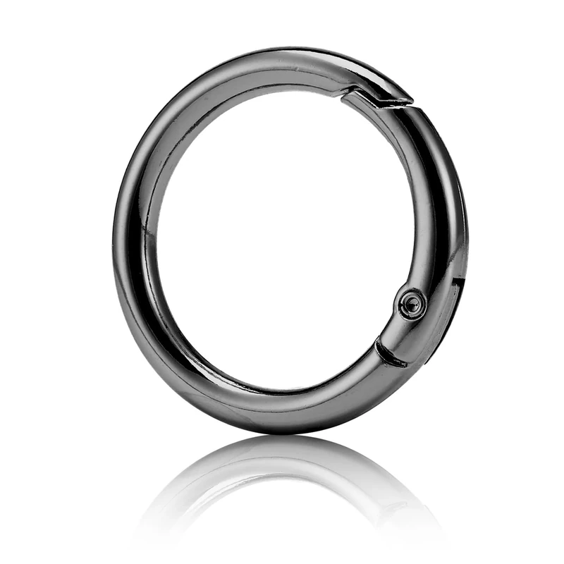 DEVPSISR 15pcs Trigger Spring O Rings Round,Metal Keychain Ring Round Carabiner Clips for Keyrings Buckle, Bags,Purses (Gold, 1 inch)(Gunmetal,3/4 inch)