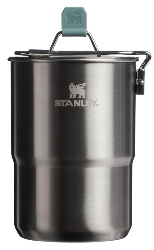Stanley Wildfare Go 4-Piece Stainless Steel Two Cup Cook Set | 32 oz Pot and Lid with Fold & Lock Handle | 2 Stacking Cups | Camping Essentials for Your Camp Kitchen | BPA-Free | Shale + Charcoal