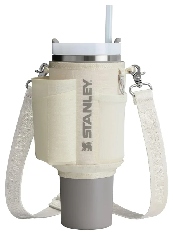 STANLEY All Day Quencher Carry All for 40 oz Tumbler with Handle | Crossbody Bag with Phone Holder Pocket, Card Sleeve & Detachable Strap | Water Bottle Carrier Bag | BPA-Free | Cream