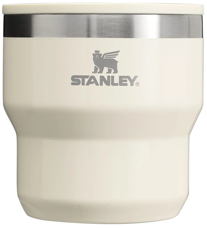 STANLEY Stay-Hot Stacking Camp Cup 10 oz | Press In Drink Through Lid | Cup for Coffee, Tea and Drinks | Insulated Stainless Steel Coffee Mug | BPA-Free | Cream Gloss