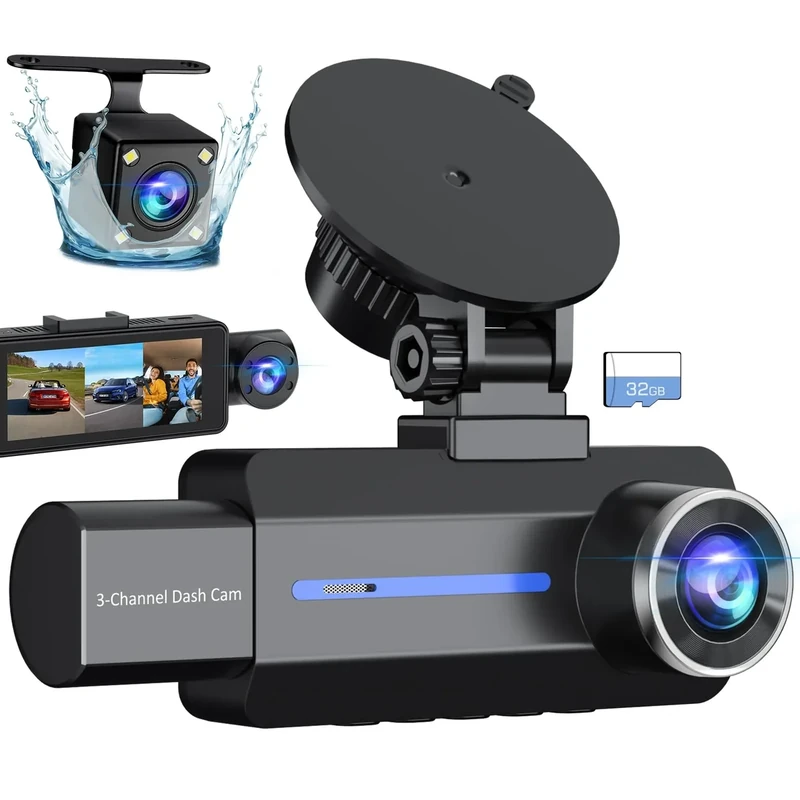 BAEASU 2.5K Front & Rear Dash Cam - 32GB Card, Night Vision