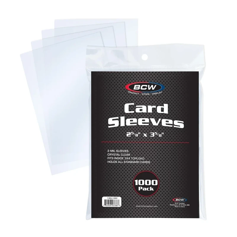 BCW Penny Sleeves - 1000 Crystal Clear Acid-Free Sleeves - 2-5/8" x 3-5/8" | for Trading Cards - Baseball, Basketball, Football, Hockey, Pokemon, MTG