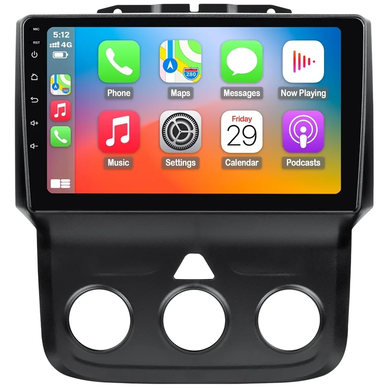 Car Stereo for Dodge RAM 1500 2500 3500 2013 2014 2015 2016 2017 2018 with Wireless CarPlay and Android Auto,9'' Android 13 Touch Screen Radio Replacement,2G Ram 32G ROM(Only fit Manual AC)
