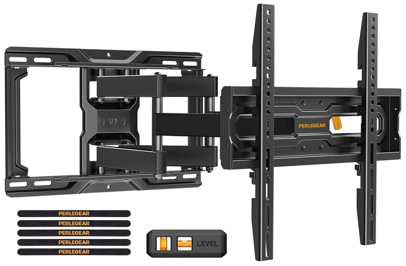 Perlegear Full Motion TV Wall Mount 26-74\" Adjustable, 99lb, VESA 400x400