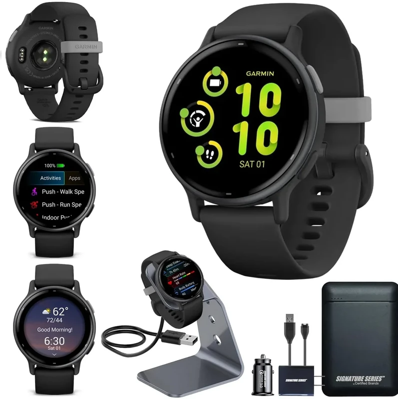 Garmin vivoactive 5 GPS Smartwatch - AMOLED, 11-Day Battery, Bundle