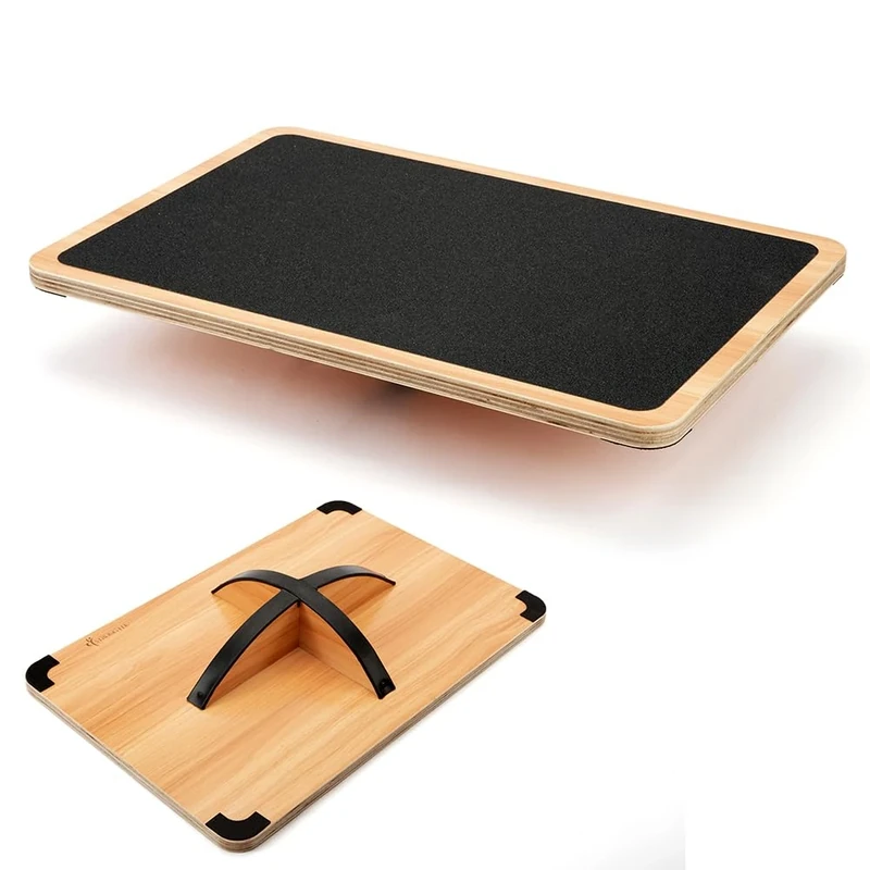 StrongTek Professional Wooden Balance Board with Crossed Hardwood Base, Advanced Rocker Board for Core Strength, Stability Training, Difficult Balancing Board, Support 360° Rotation (Extra Large)