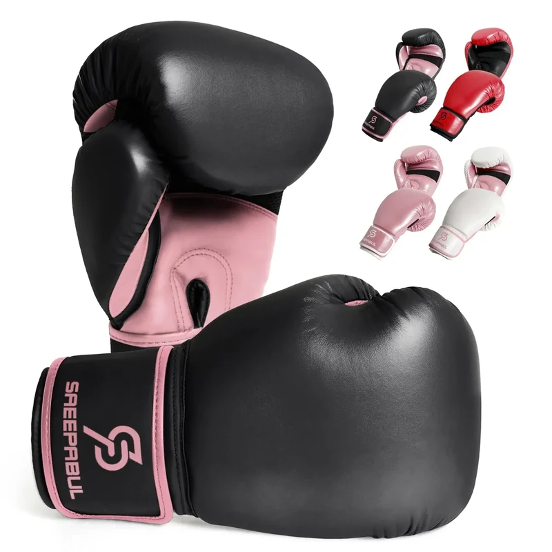 SAEEPABUL S200 Boxing Gloves for Men and Women Suitable for Boxing Kickboxing Mixed Martial Arts Maui Thai MMA Heavy Bag Fighting Training Raspberry, 12oz