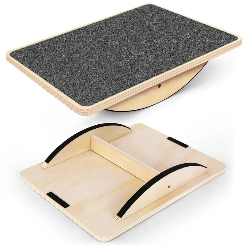 Balance Board Professional Wobble Board for Adults Anti-Slip 350LBS Balance Boards for Physical Therapy Standing Desk Core Strength Wooden Balance Board Rocker Board