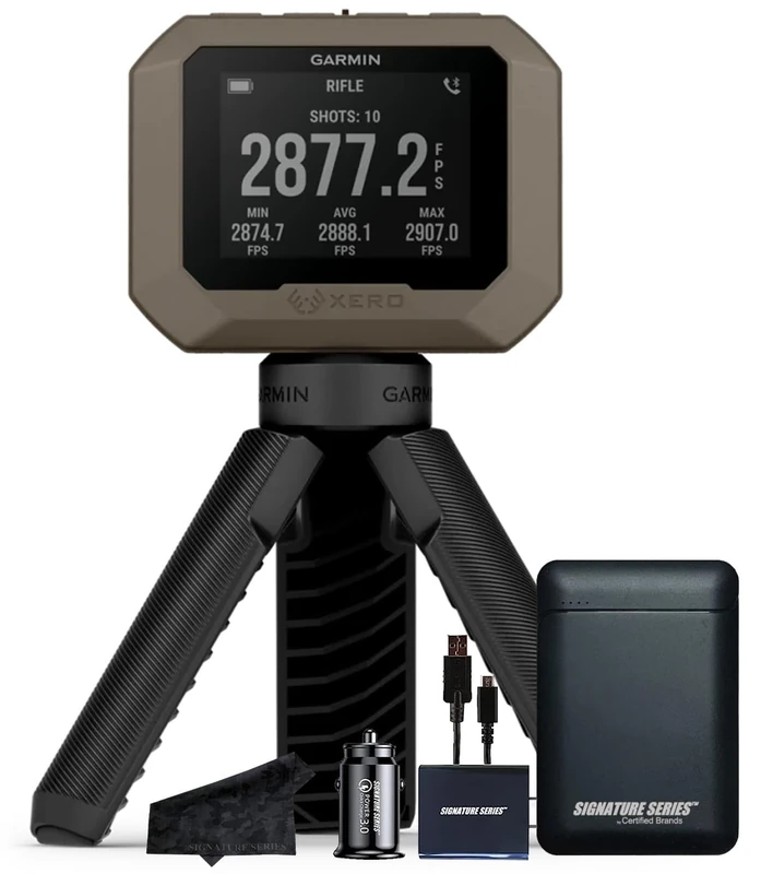 Garmin Xero C1 PRO Chronograph for Ballistic Data | App Enabled Compact Chronograph Measures 100-5,000 FPS with Instant Readings and Signature Series Power Bundle - Image 1