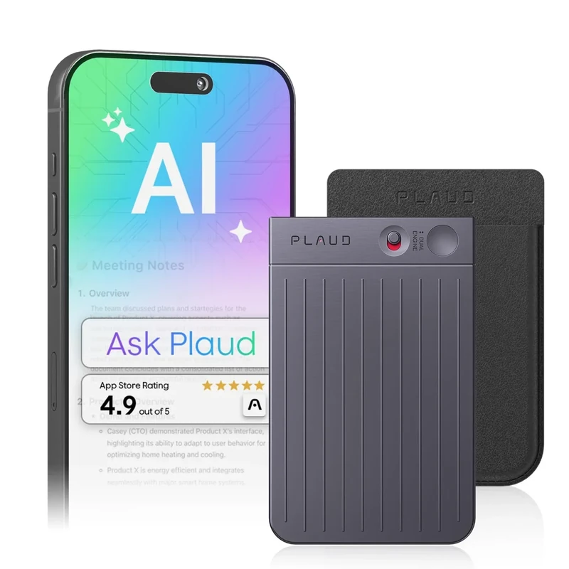Plaud Note AI Voice Recorder - 64GB, 112 Languages, Case Included - Image 1