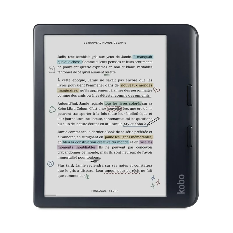 Kobo Libra Colour eReader - 7" Glare-Free E Ink, Dark Mode, Waterproof