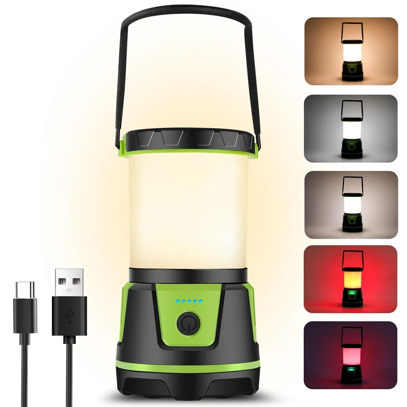 Rechargeable Camping Lantern 3000 Lumens – LED Flashlight with 5 Modes, IP54 Waterproof, 7500mAh Battery, Portable Bright Light for Power Outages, Emergencies, Hurricanes & Hiking