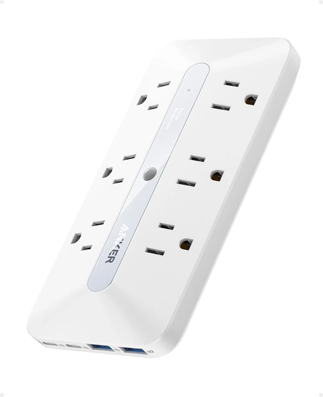 Anker 10-in-1 300J Surge Protector - 6 AC, 2 USB-A, 2 USB-C (20W)
