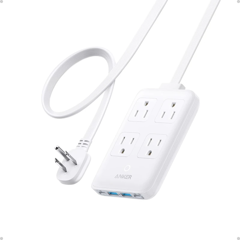 Anker 8-in-1 20W USB-C Power Strip - 4 AC, 2 USB-A, 2 USB-C, Cord - Image 1