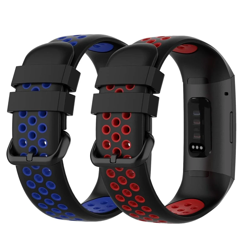 2 Pack Waterproof Bands Compatible with Fitbit inspire 3 Bands for Women Men, Classic Soft Sports Replacement Wristbands for Women Men (blue/pink, Small 5.5"-7.1")