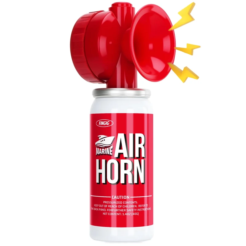 Fingig 1.4oz boat Air horn, Loud Mini Safety Air Horn Can, Sports Event Starting Horn, Mini Small Compressed Blow Fog Bear Air Horn, Celebrate Victory（Red）…