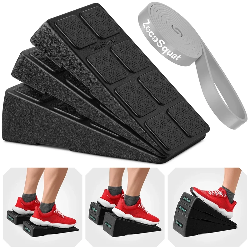 Squat Wedge Block Set of 3/5 - 960 LBS Capacity - Slant Board for Calf Stretching with 5 Stackable Angles - Calf Stretcher Slant Board - Workout Equipment - EPP Material for Exercise Equipment & Physical Therapy