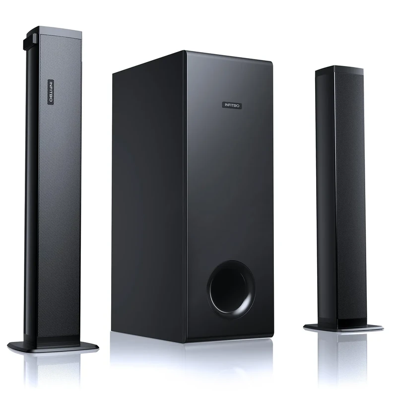 INFITBO Sound Bar for Smart TV 2.1CH 190W Peak Power Soundbar with Subwoofer Detachable 2-in-1 BT 5.4 Surround Sound System 12L Deep Bass for PC Game with HD-ARC/Opt/USB/AUX Home Theater