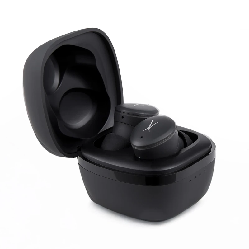 Altec Lansing - Nanobuds 3.0, Wireless Sport Earbuds with 6-Hour Battery, Waterproof IP44, Bluetooth with Charging Case, Noise Suppression Mic, Voice Assistant (Black)