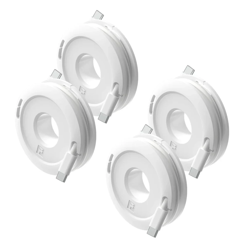 Side Winder Mini and Max Headphone, Earbud and Charging Cable Winder and Organizer Perfect for Wrapping Earbuds and Cords for Travel and Organization 4-Pack (White, Max) - Image 1