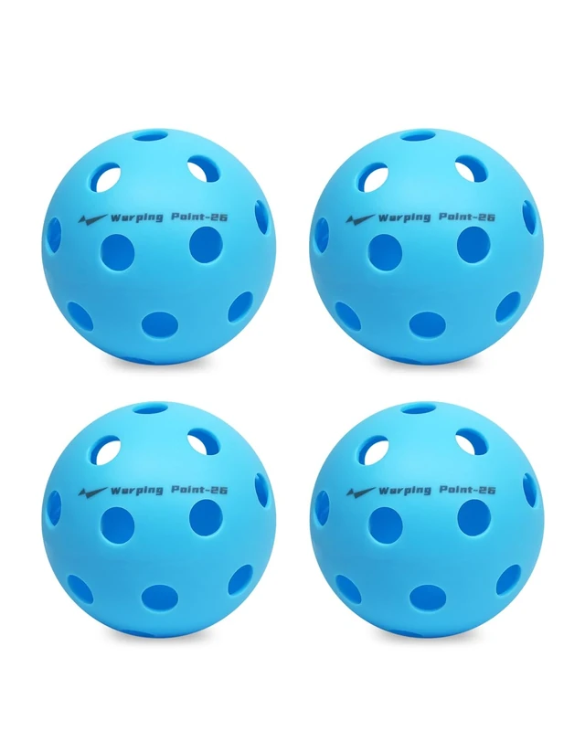 Warping Point Indoor Pickleball Balls, 4 Pack 26 Holes Blue PickleBalls, Meet USAPA Specifications, High Bounce Durable Practice Pickle Ball for Beginners Intermediate Player