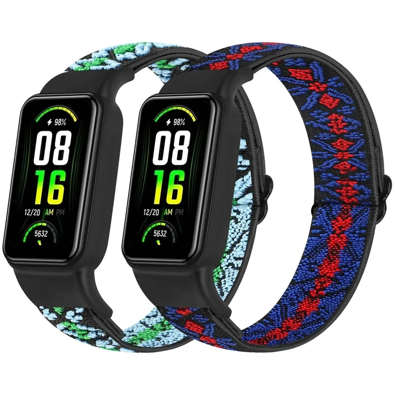 TumpCez Solo Loop Elastic Nylon Bands Only Compatible with Amazfit Band 7 Straps,Soft Adjustable Stretchy Sport Replacement Strap for Amazfit Band 7 for Men Women