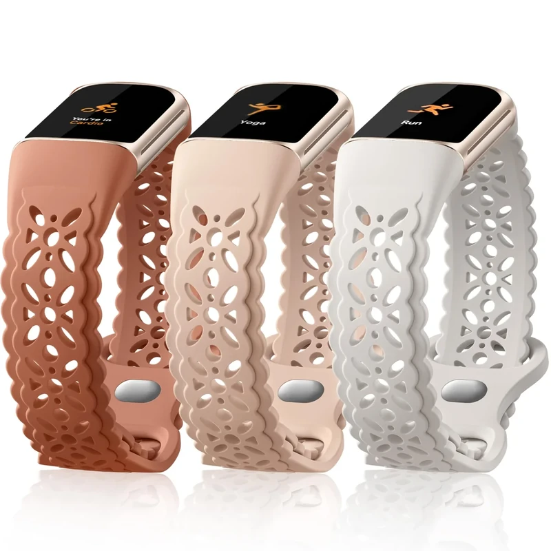 Maledan Lace Silicone Bands - 3 Pack for Fitbit Charge 5/6