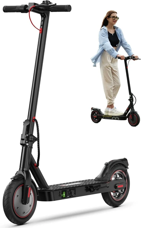 iScooter Electric Scooter, 12 Miles Long Range, 18 Mph Top Speed, Commuting Electric Scooter with Cuise Control, Double Braking Systems Escooter for Adults and Teens - i8