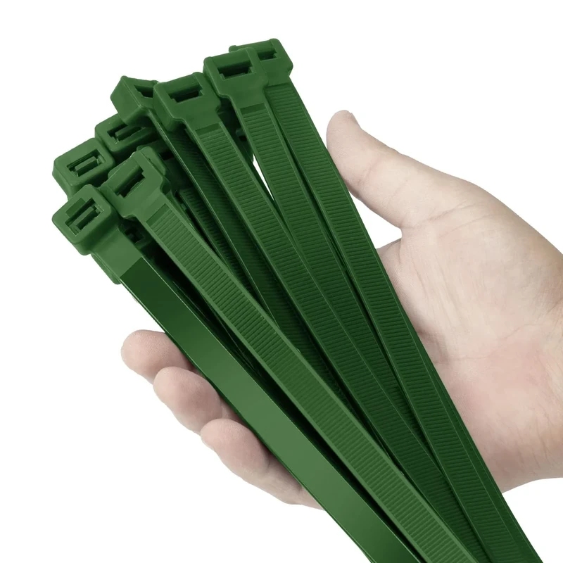 Armpow 24 inch Garden green Zip Ties Heavy Duty 50 PACK, 250 LBS Ultra Exclusive Strong Plastic Wire Ties, Large Cable Ties Extra Long Tie Wraps, Indoor and Outdoor UV Resistant