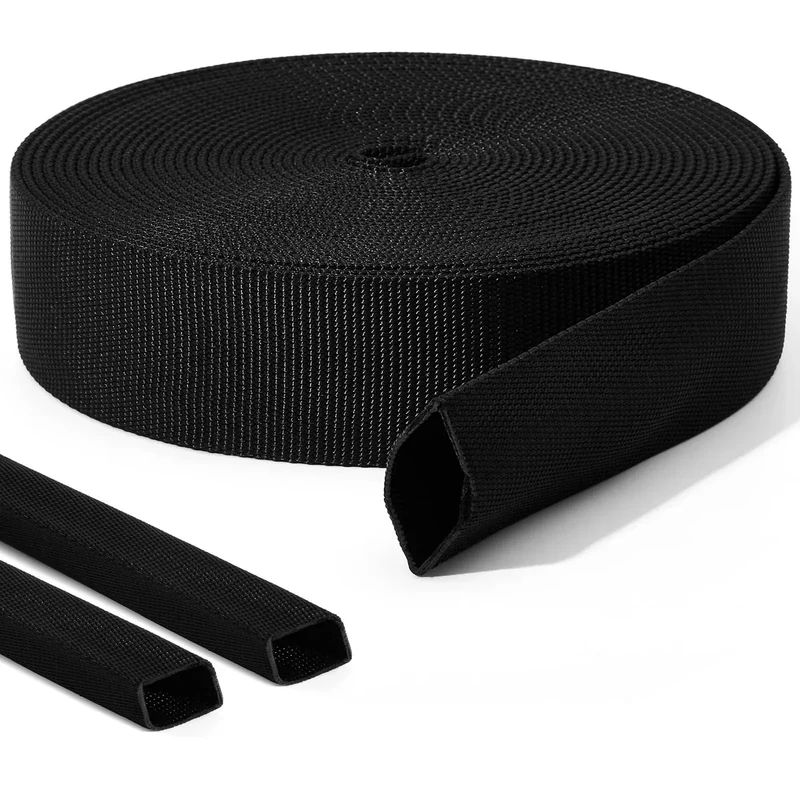 Hanaive 26 ft Nylon Hydraulic Hose Protector Sleeve Tig Torch Cable Cover Black Protective Cover Hose Sheath Hydraulic Wrap Cutting Wire Sheath Sleeve Management Wrap for Cord Tig(2 Inch Id)