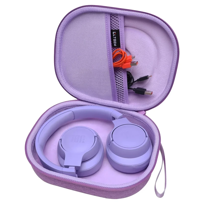 LTGEM EVA Hard Case for JBL Live 770NC, Tune 770NC & More - Purple