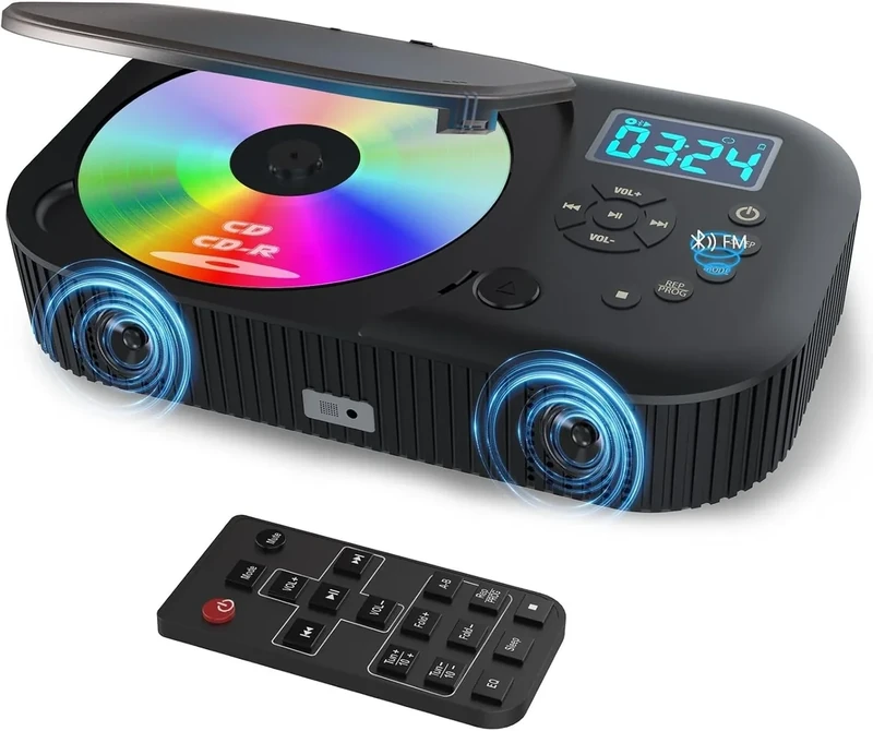 MONODEAL CD Player - Bluetooth, Stereo Speakers, 4000mAh Battery