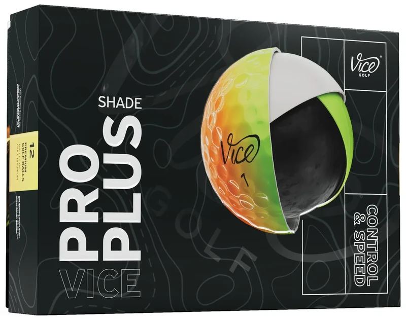 Vice Pro Plus Golf Balls (2025 Model) (Yellow/Orange Shade)