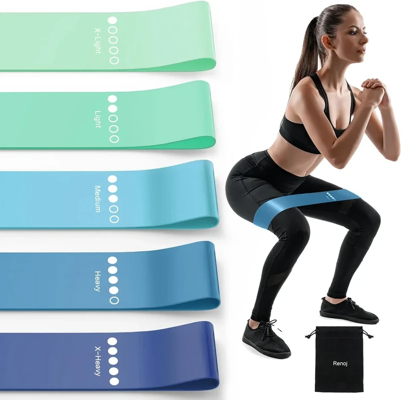 Resistance Bands for Working Out, Elastic Pilates Flexbands for Physical Therapy Yoga, Stretch Exercice Loop Bands for Booty Legs