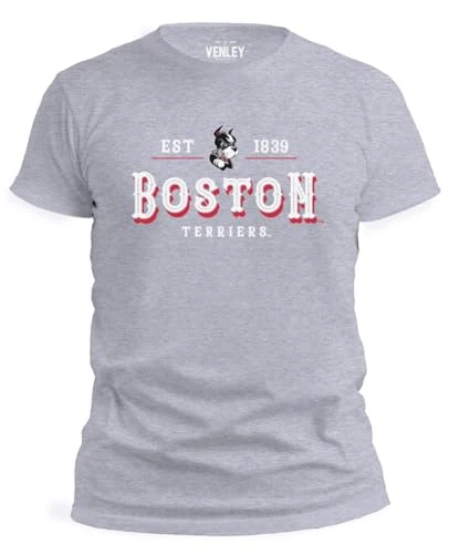 NCAA Officially Licensed Apparel Boston University Est 1839 Apparel Terriers Icon Unisex RYLBU12 T-Shirt Boston02T Gray Large