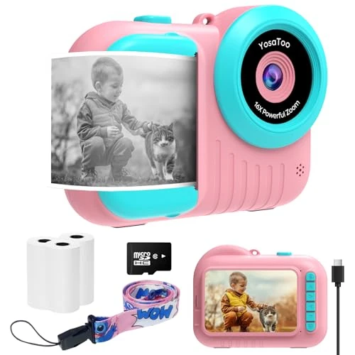 Instant Print Camera for Kids - 3.5 Inch Digital Camera with Instant Pictures, Perfect for 5-12 Year Olds - Birthday &