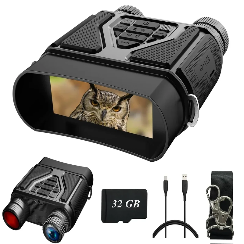 Night Vision Goggles - Night Vision Binoculars for Adults, Gifts for Men Him Husband Dad with 8X Zoom, 4000mAh Rechargeable Gear for Hunting & Camping (Black Grey)