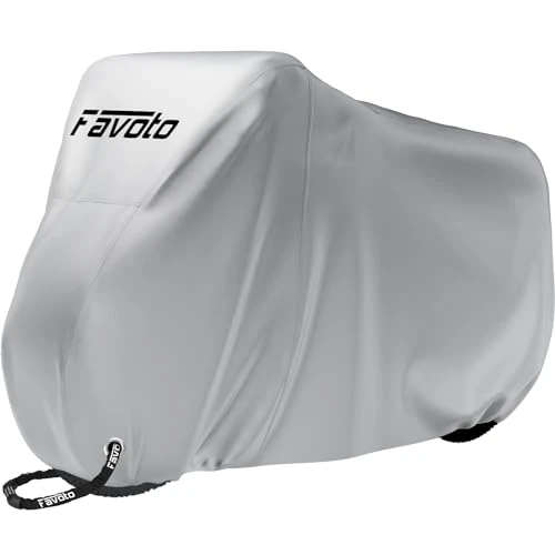 Favoto Bike Cover Waterproof Outdoor - Bicycle Cover for 1 or 2 Bikes Rain Sun Protection Dustproof Windproof with Lock Hole for Mountain Road Electric Bike