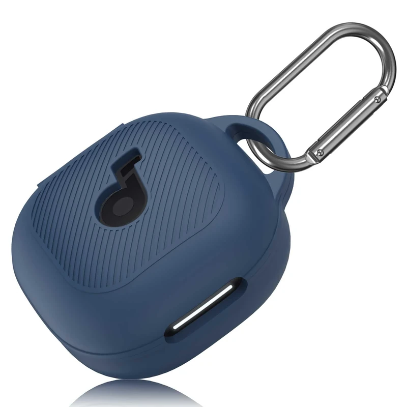 PUCGUE for Anker Soundcore P40i Case Cover, Soft Silicone Case for Soundcore P40i, Shockproof Protective Skin Cover for Anker P40i with Carabiner, Front LED&Logo Visible (Blue)