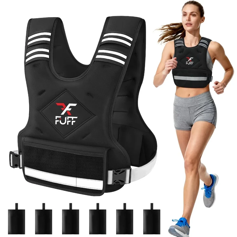 FUFF Weighted Vest Woman, 11-20 Lb Adjustable Weight Vest for Women Men, Female Strength Training Body Vest for Walking Exercise Running Workout